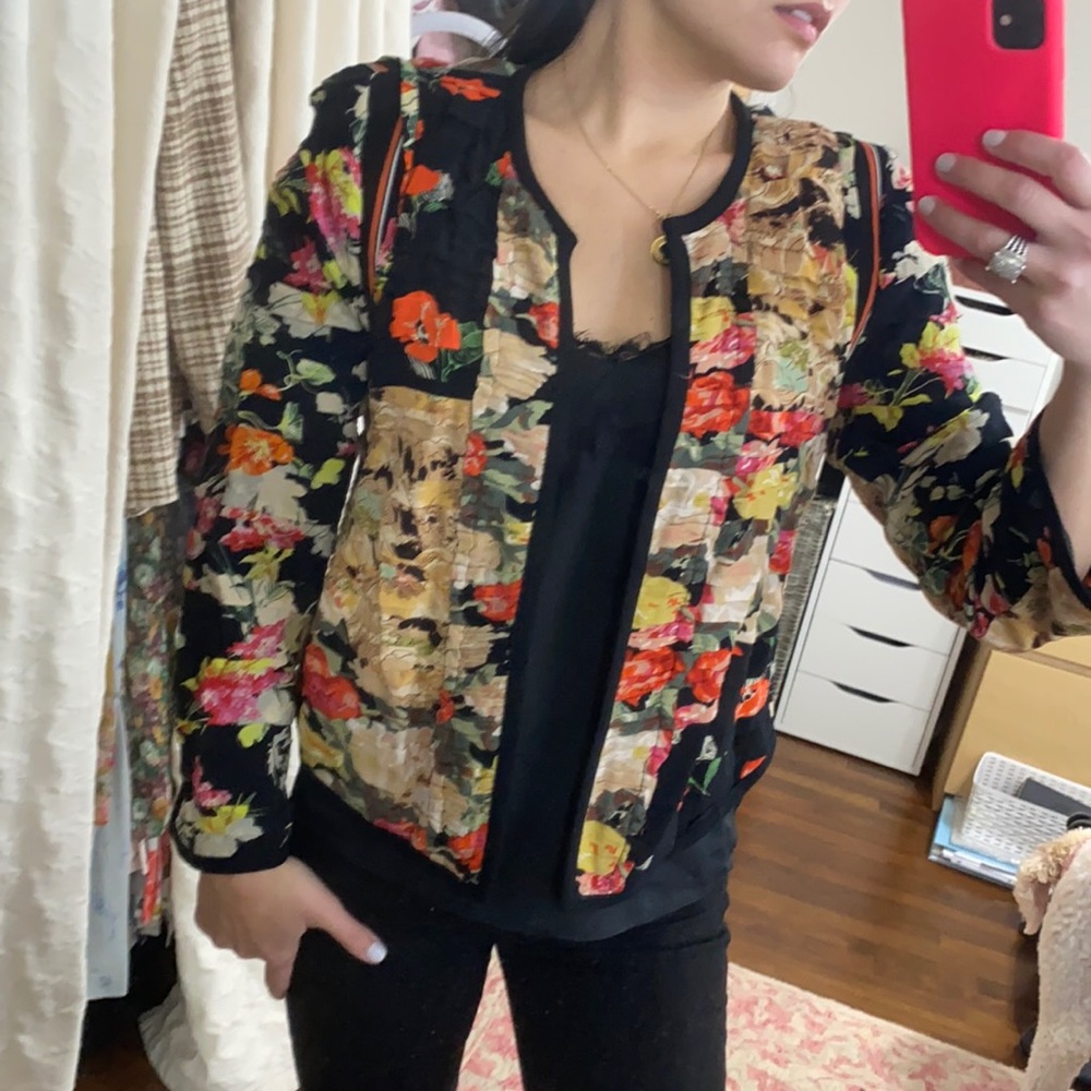 Zara Floral Oriental Inspired Blazerjacket
